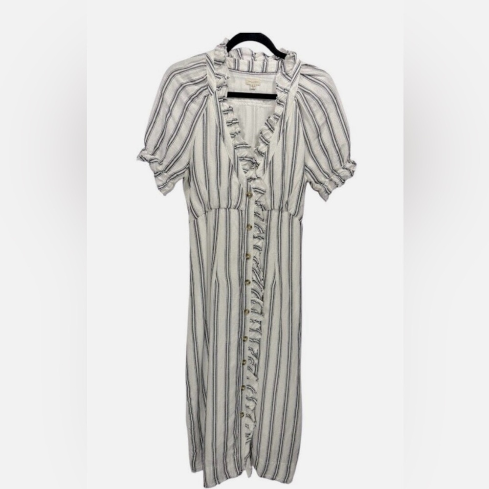 Anthropology Pilcro Rufflecollar Buttondown Dress EUC size 4